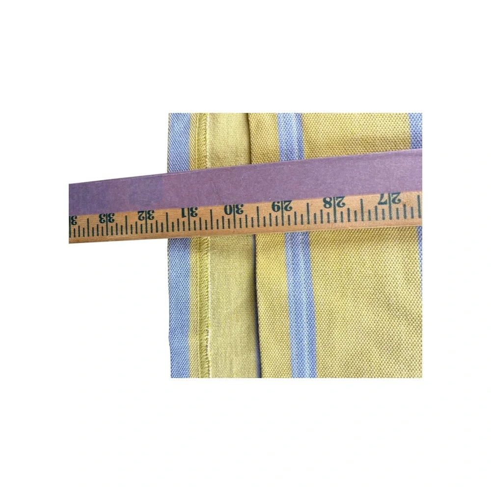 Brooks Brothers Mens XL Yellow Blue Striped Polo Shirt Original Fit‎ Cotton